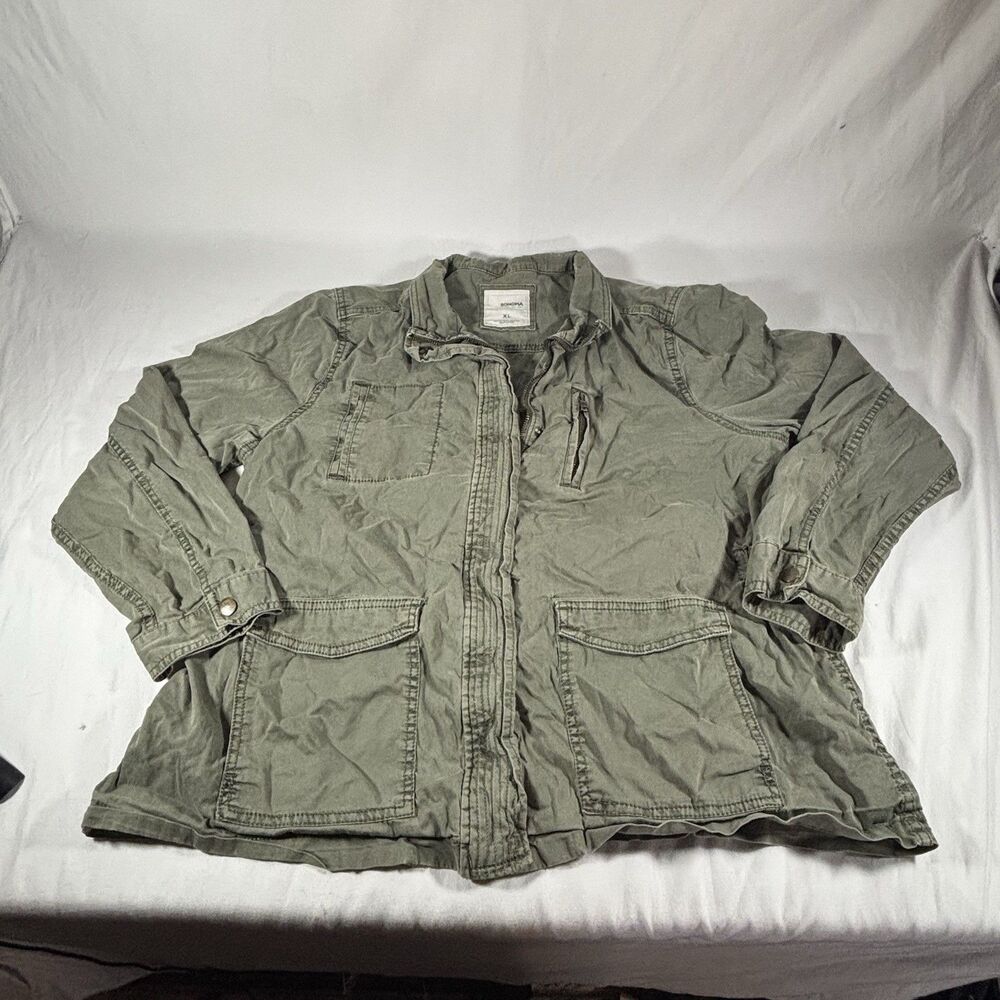 Sonoma Goods For Life Womens XL Olive Green Utility Jacket Cotton